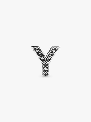 Letter Y silver charm