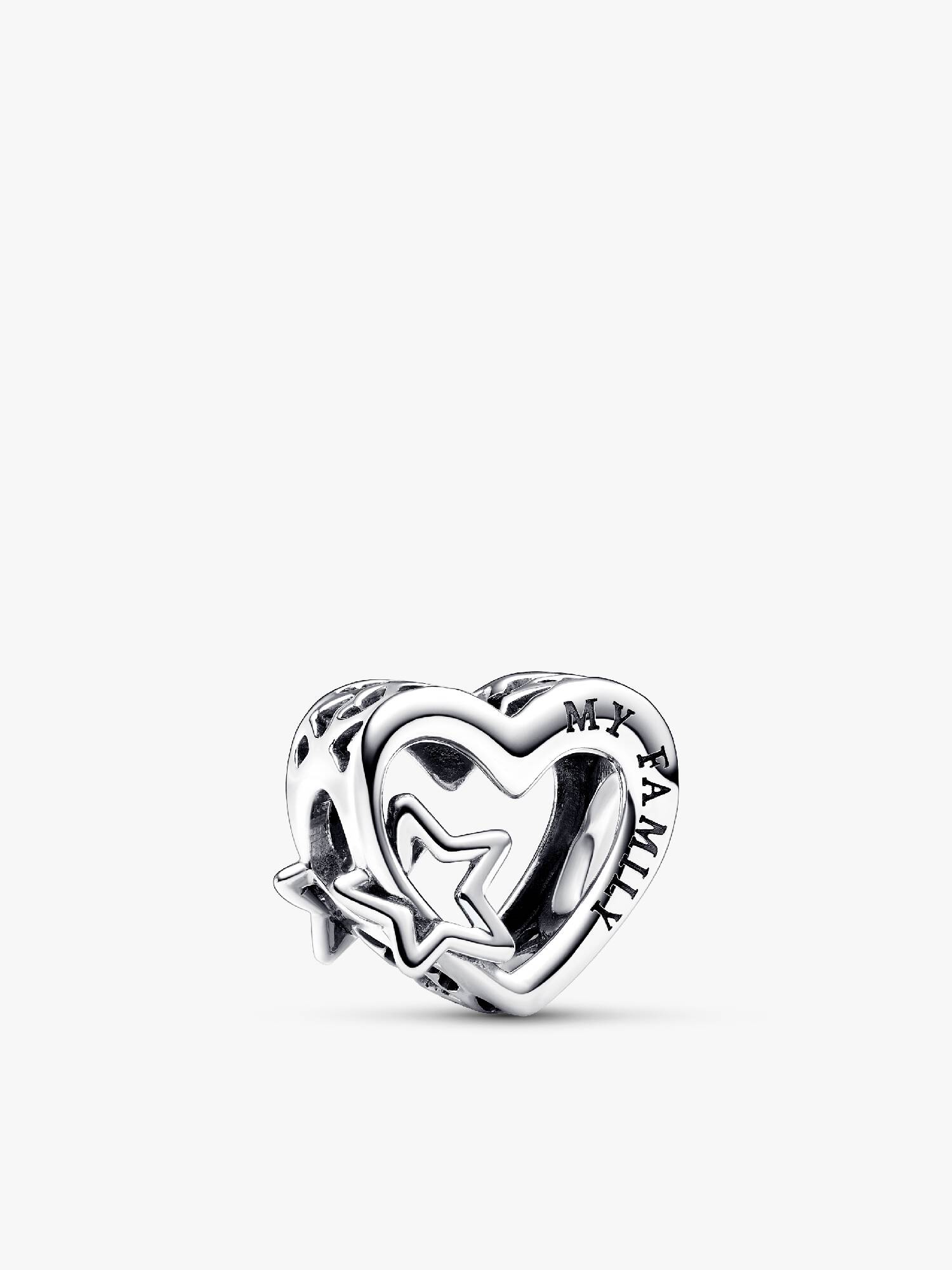 Openwork Familiehjerte og Stjerne Charm