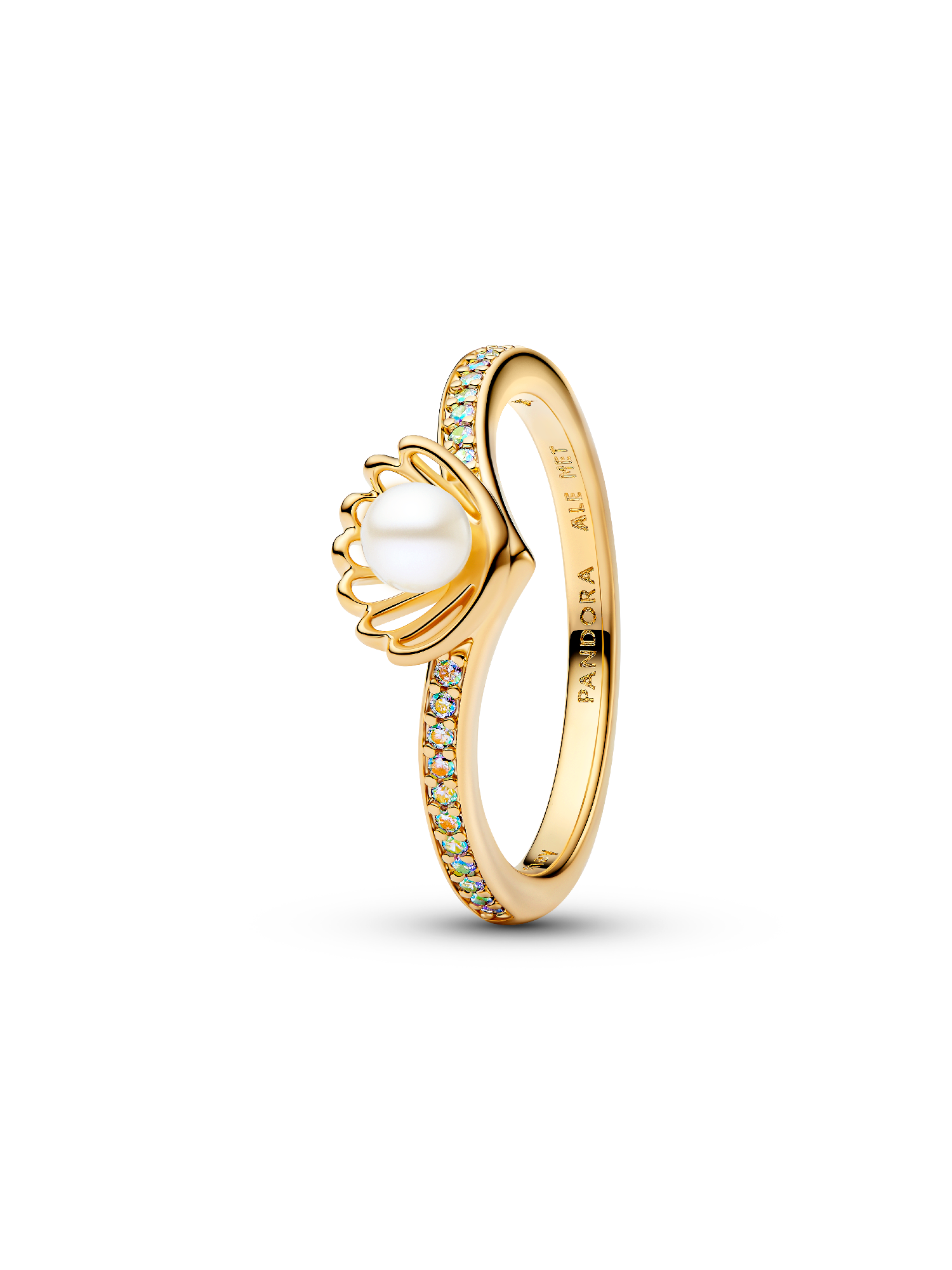 Disney Princess Ariel Skjell Behandlet Ferskvannskulturperle Ring
