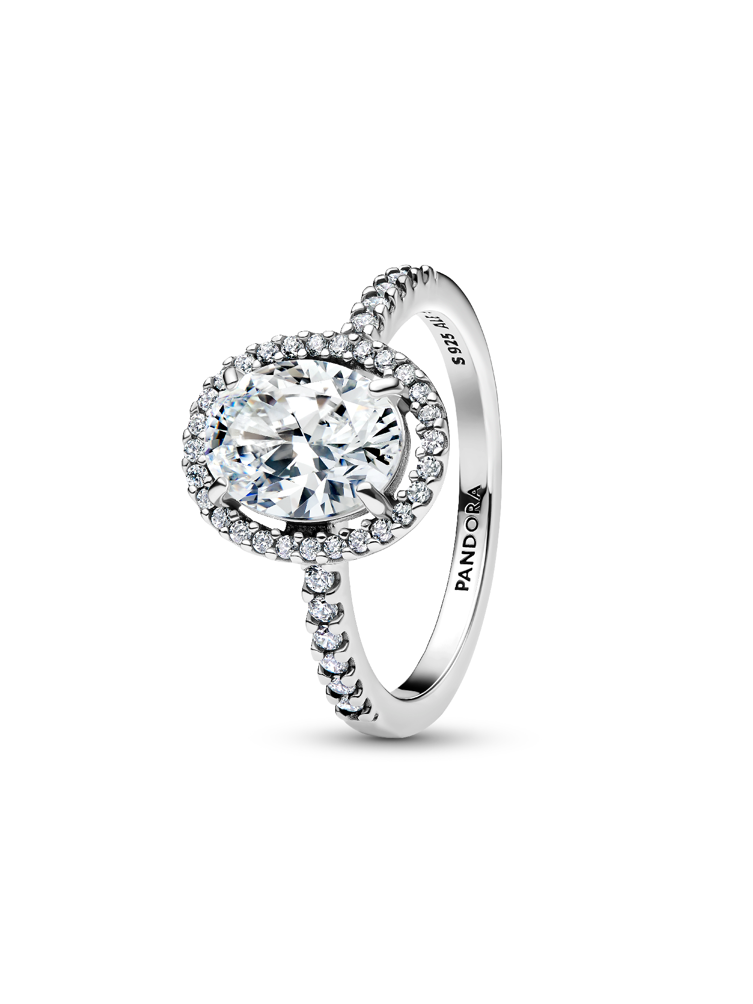 Oval Funklende Halo Statementring
