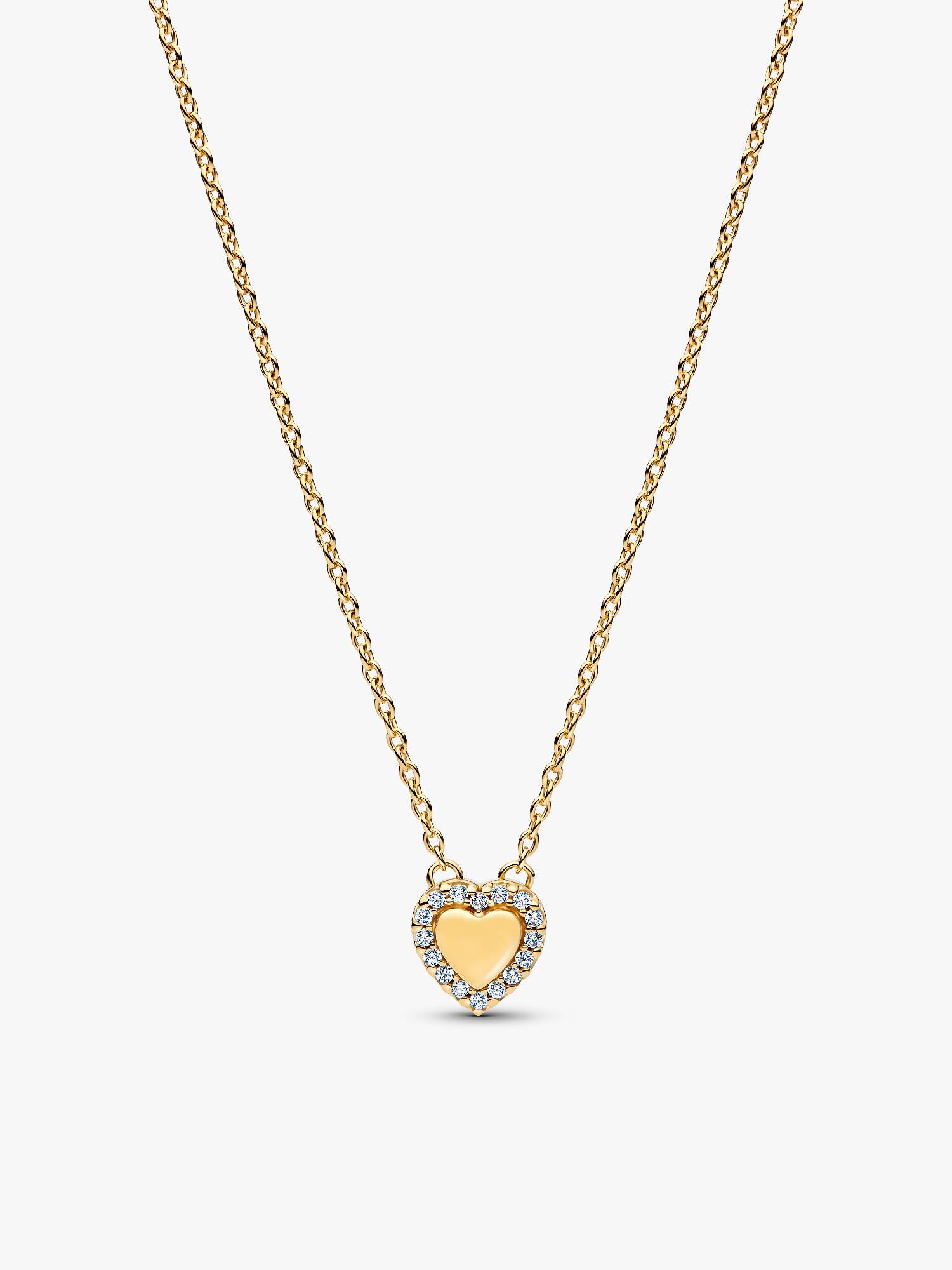 Funklende Hjerte Halo Collier Halskjede