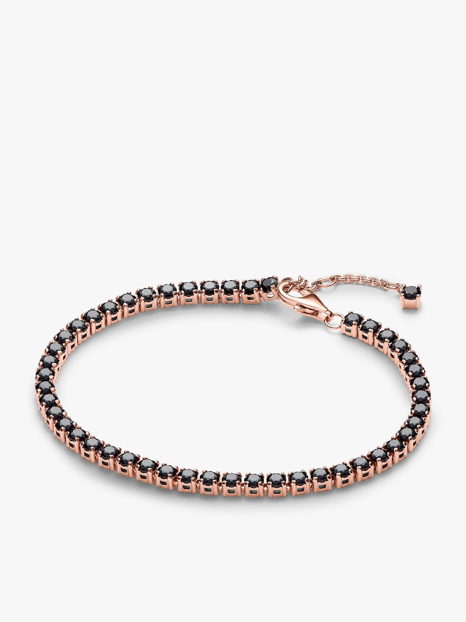 Svart Funklende Tennisarmbånd