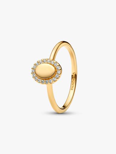 Inngraverbar Oval Halo Ring
