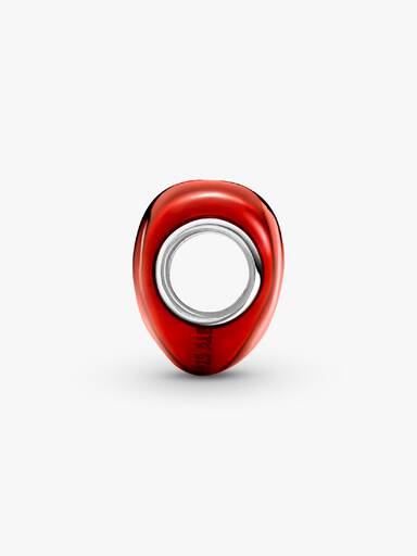 Metallisk Rød Hjerte Charm