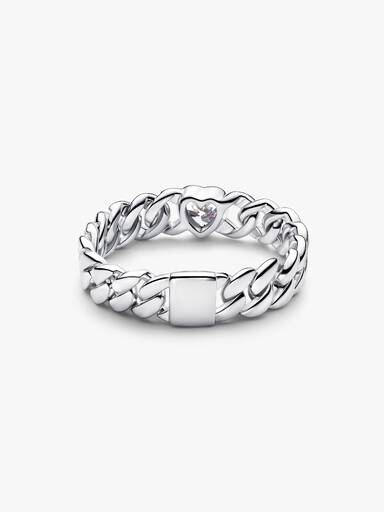 Hjerte Kubansk Kjede Ring