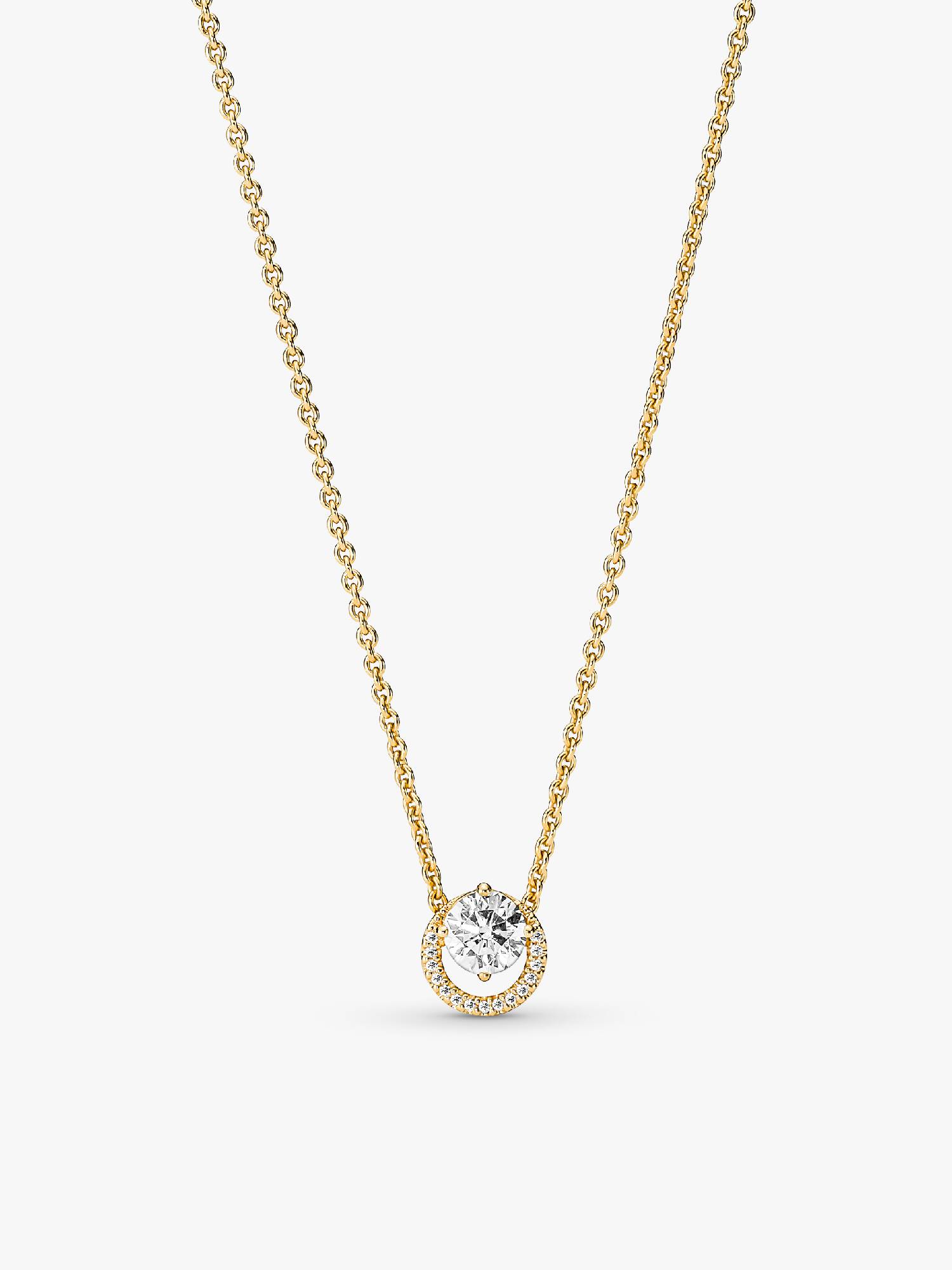Funklende Rund Halo Anheng Collier Halskjede