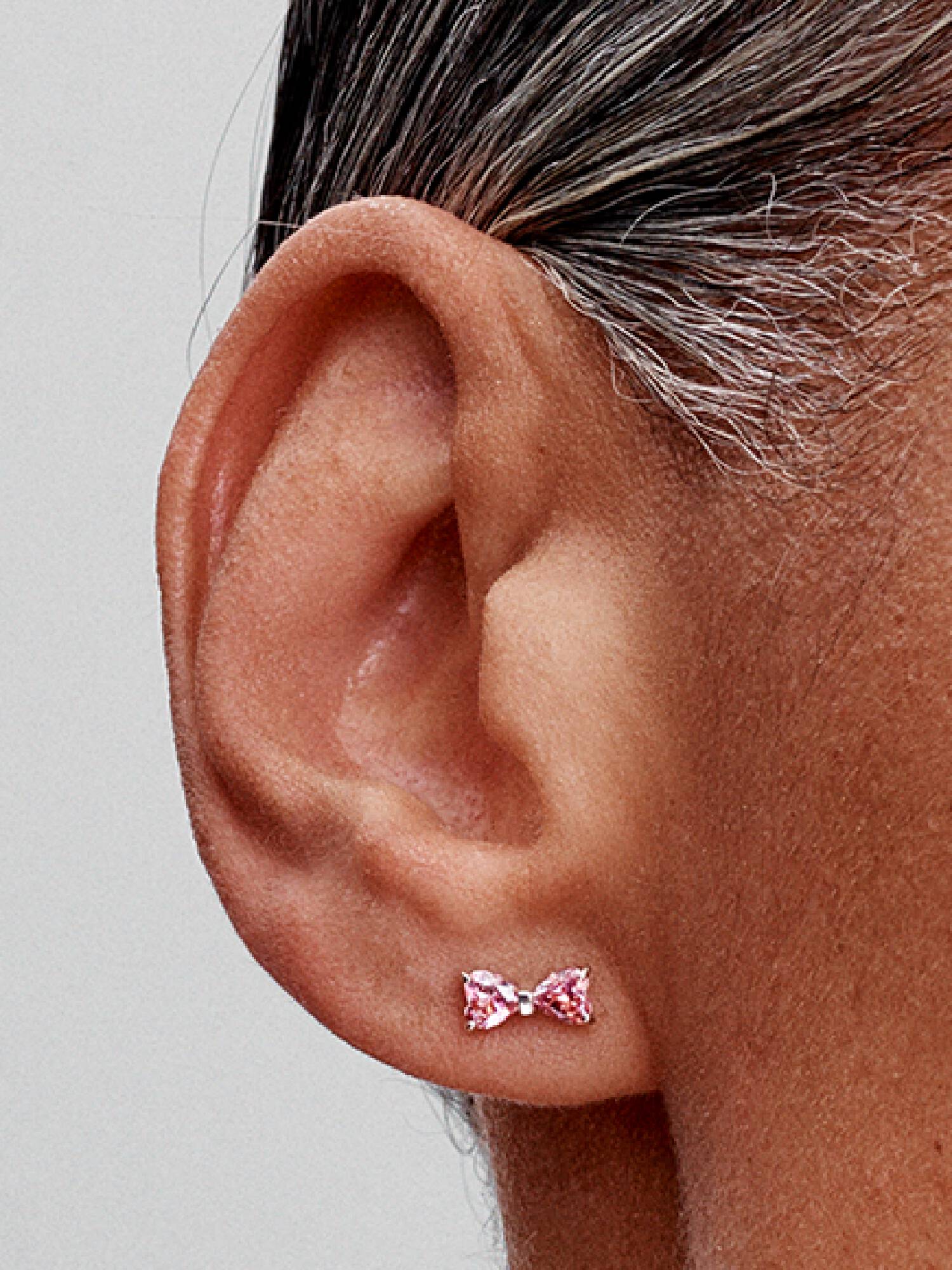 Funklende Pink Sløyfe Øredobber