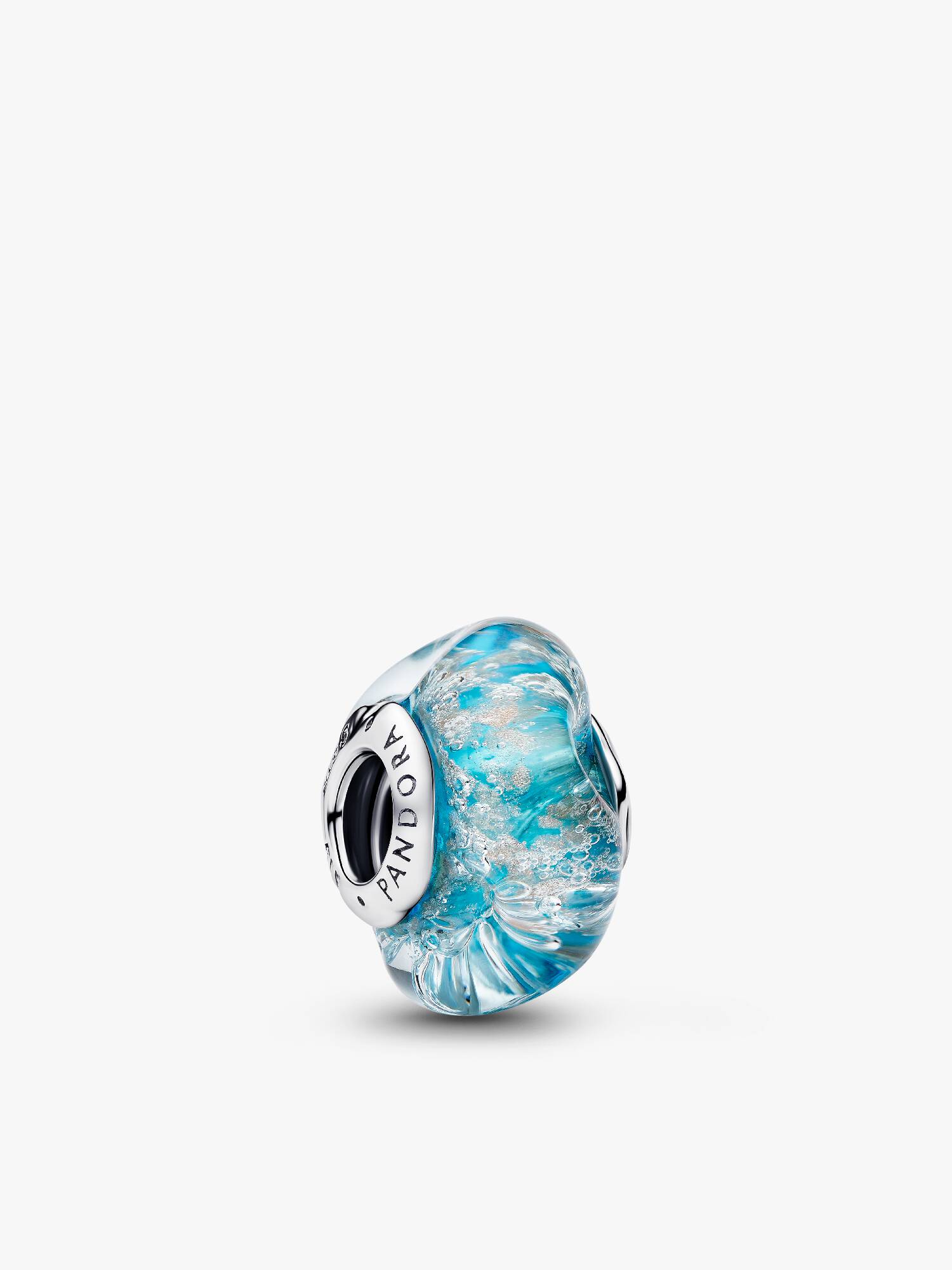 Turkis Muranoglass og Glitter Charm