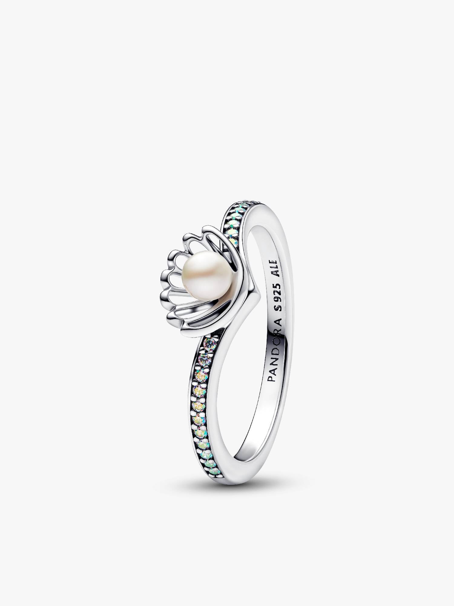 Disney Princess Ariel Skjell Behandlet Ferskvannskulturperle Ring