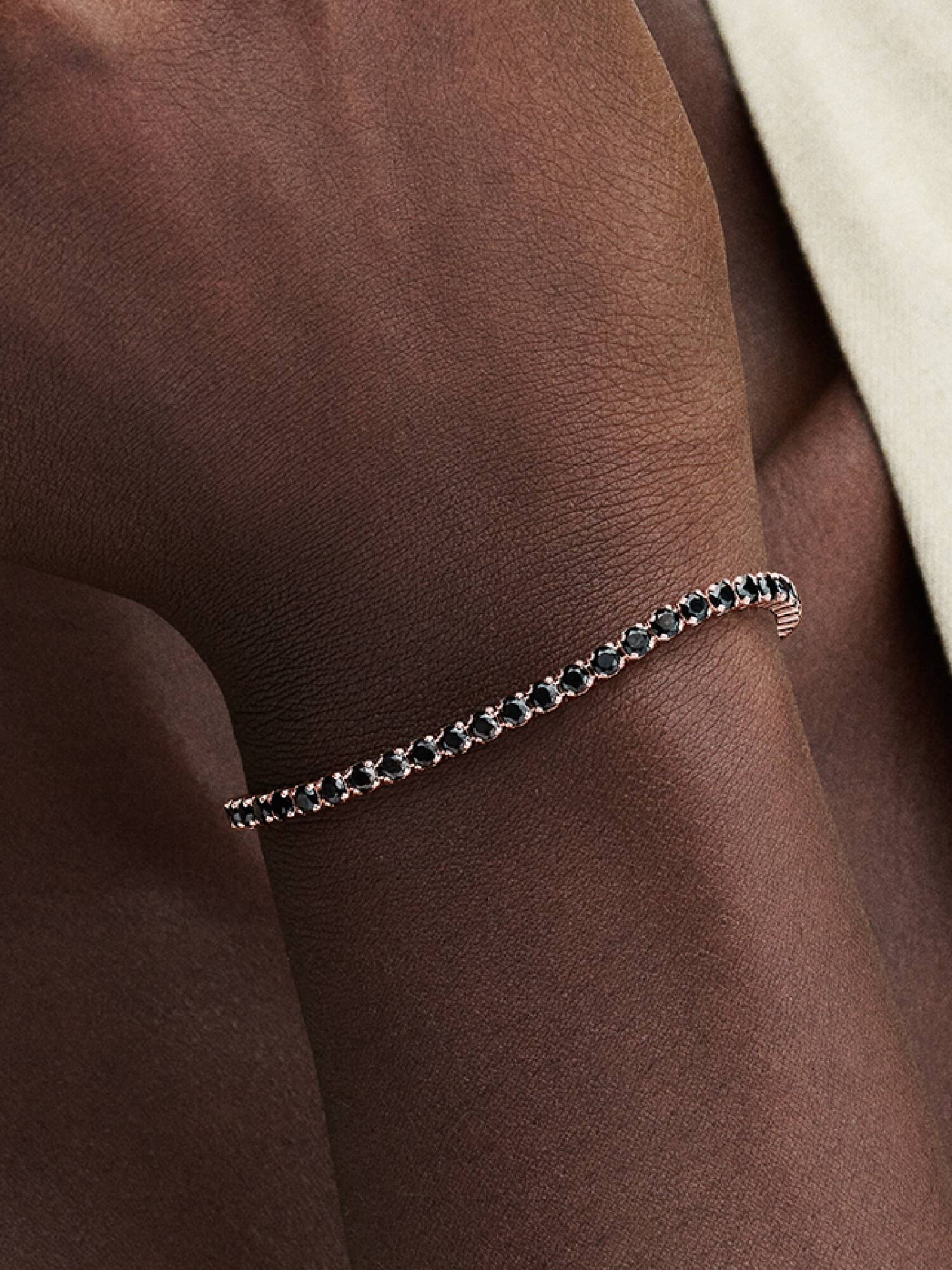 Svart Funklende Tennisarmbånd