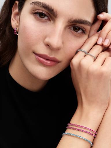 Funklende Pink Tennisarmbånd