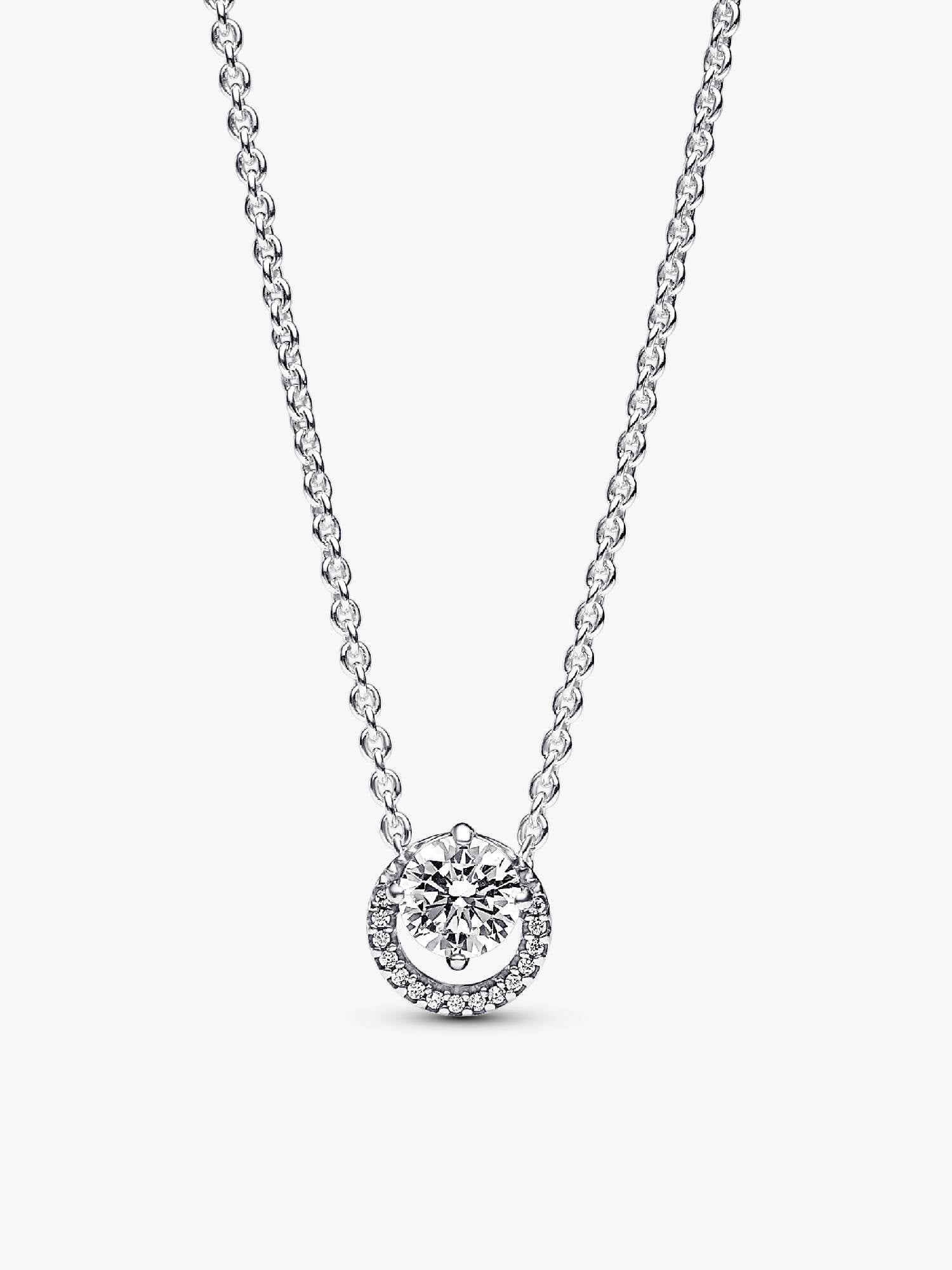 Funklende Rund Halo Anheng Collier Halskjede