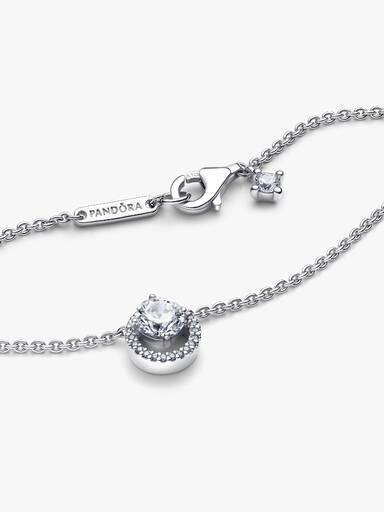 Funklende Rund Halo Anheng Collier Halskjede