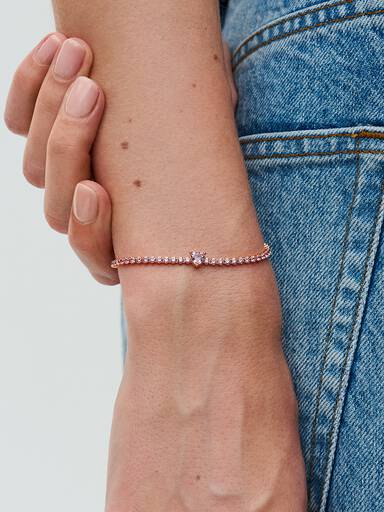 Funklende Hjerte Tennisarmbånd