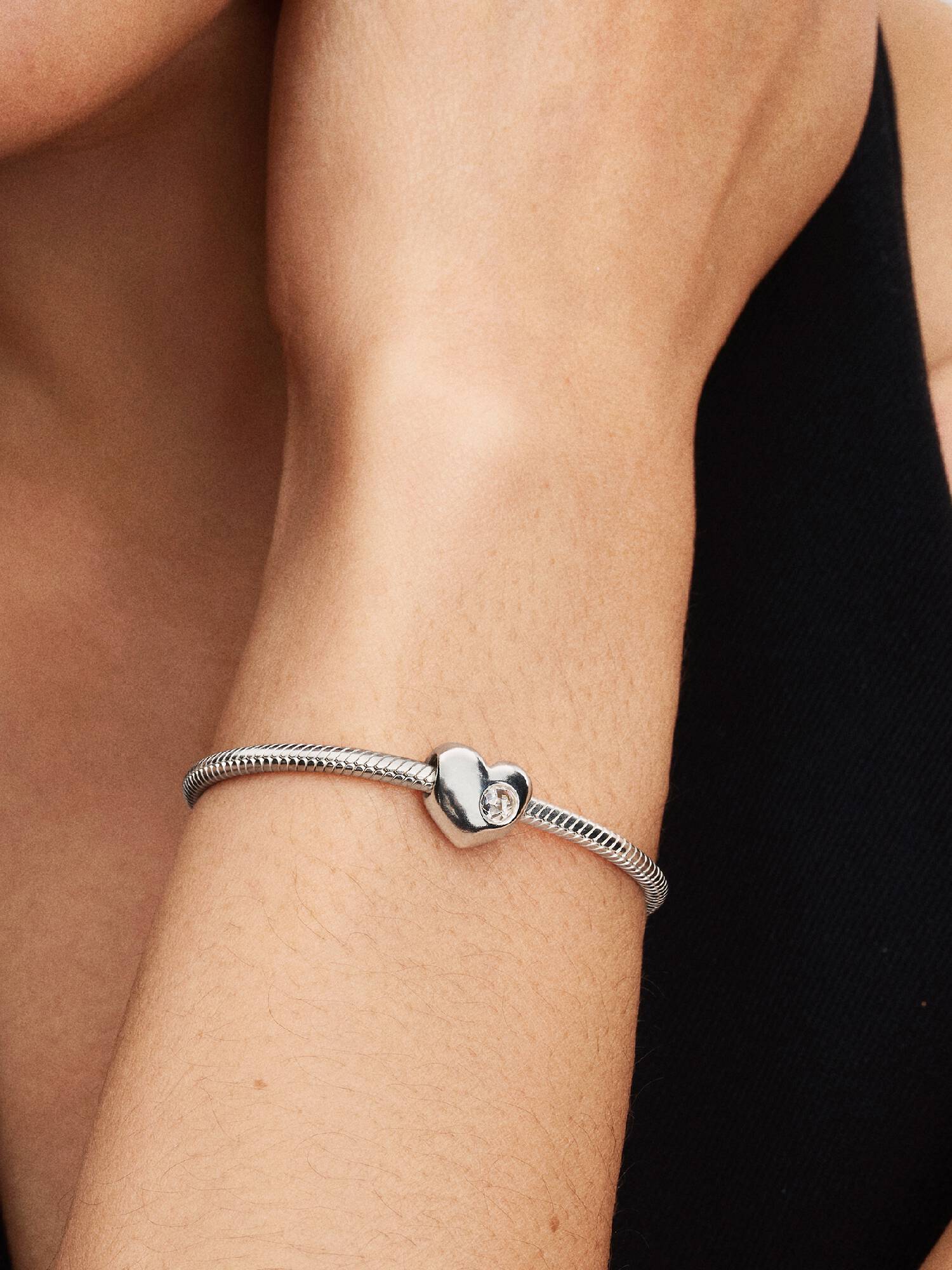 Hjerteformet Charm med Klar Stein