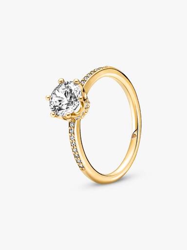 Klar Funklende Krone Solitaire Ring