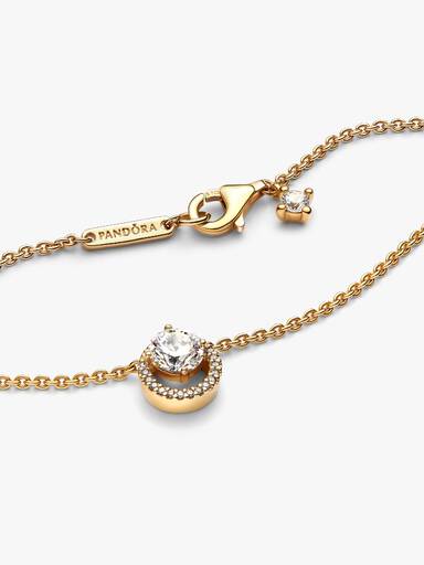 Funklende Rund Halo Anheng Collier Halskjede