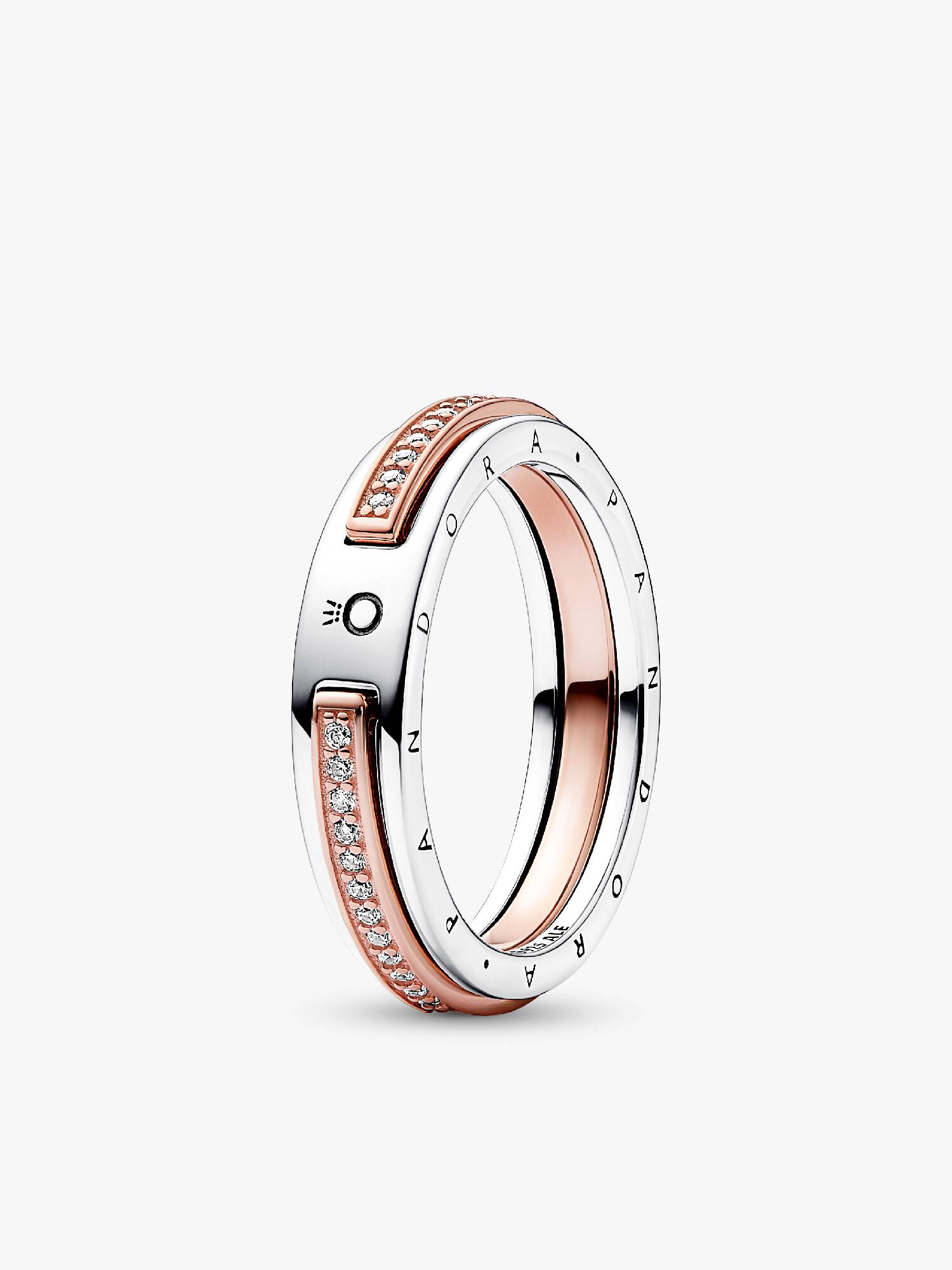Pandora Signature Tofarget Logo og Pavé Ring