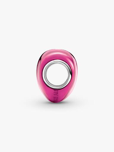 Metallisk Rosa Hjerte Charm