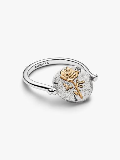 Pink Vendbar Medaljong Ring