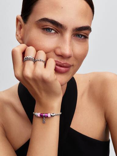 Pink Smilende Ansikt Mini Charm