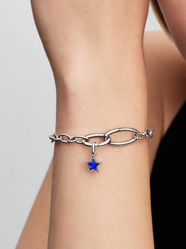 Blå Stjerne Mini Hengende Charm