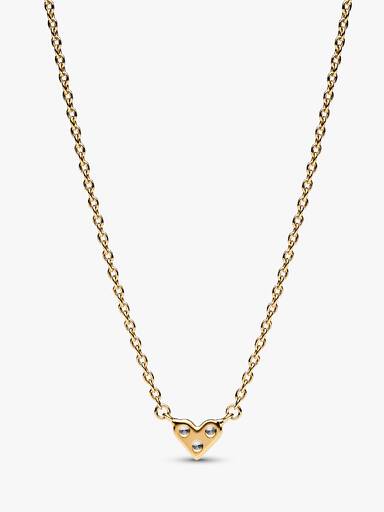 Hjerte med Tre Steiner Collier Halskjede