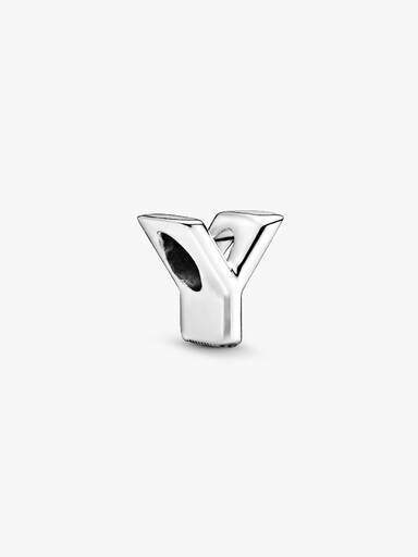 Letter Y silver charm