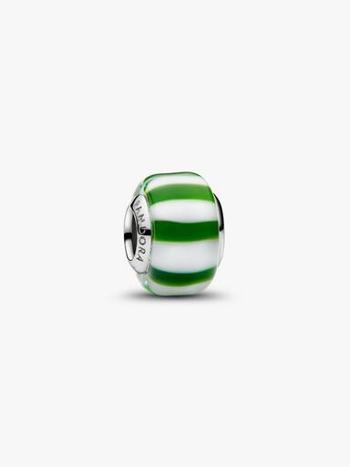Grønn Sukkertøystokk Muranoglass Charm
