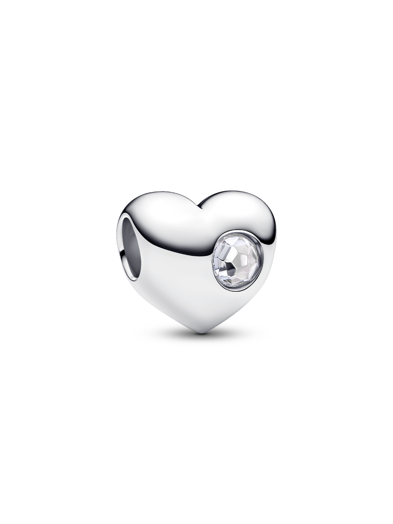 Hjerteformet Charm med Klar Stein