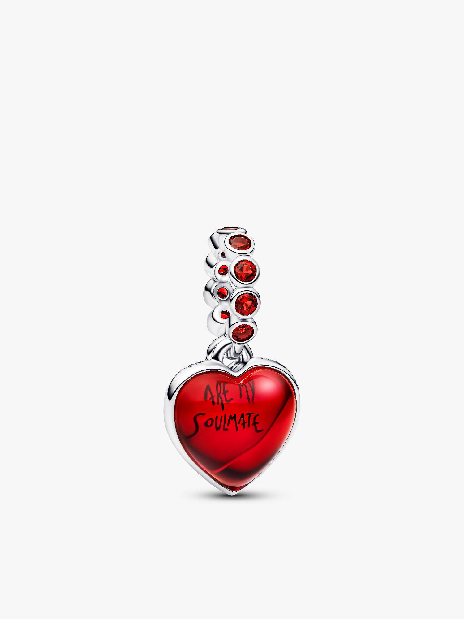 Rødt Muranoglass Hjerte Dobbel Hengende Charm