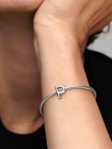 Letter P silver charm