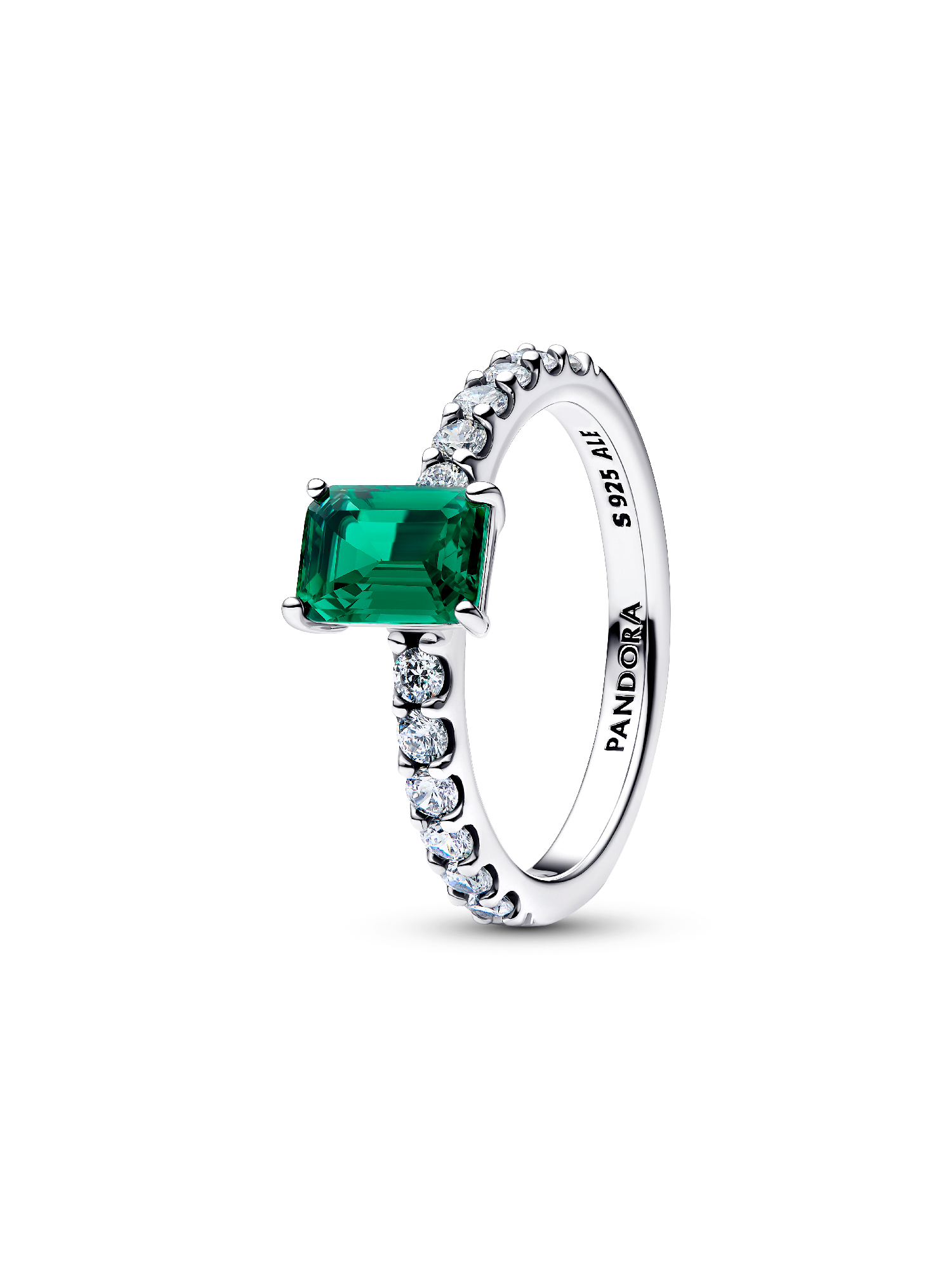 Rektangulær Funklende Grønn Sirkel Ring