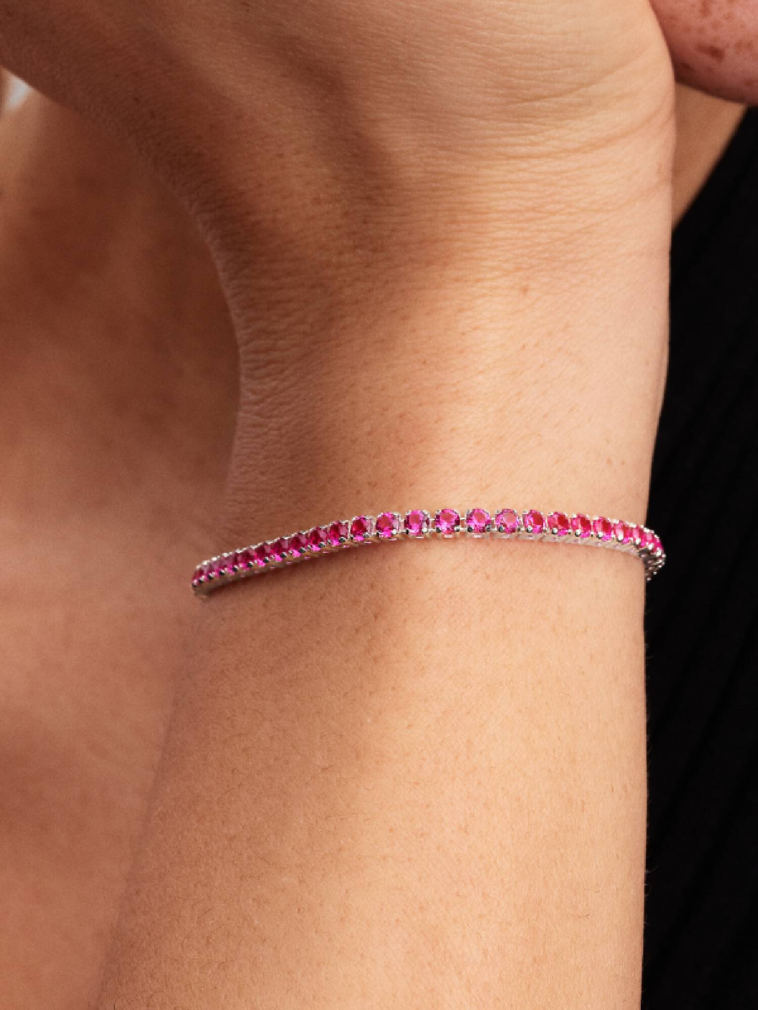 Funklende Pink Tennisarmbånd