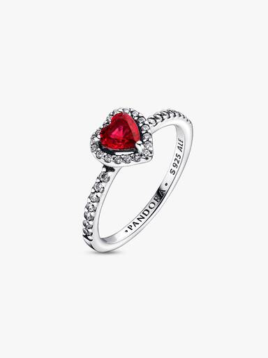 Hevet Rødt Hjerte Ring