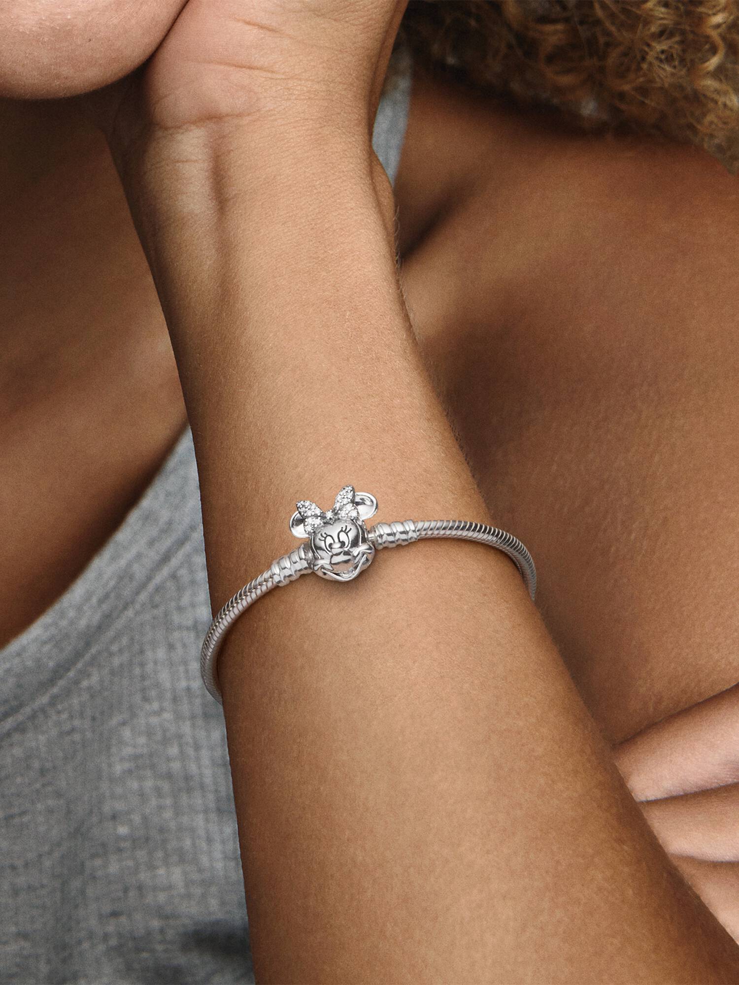 Disney Pandora Moments Pavé Minni Mus Klemme Slangekjedearmbånd