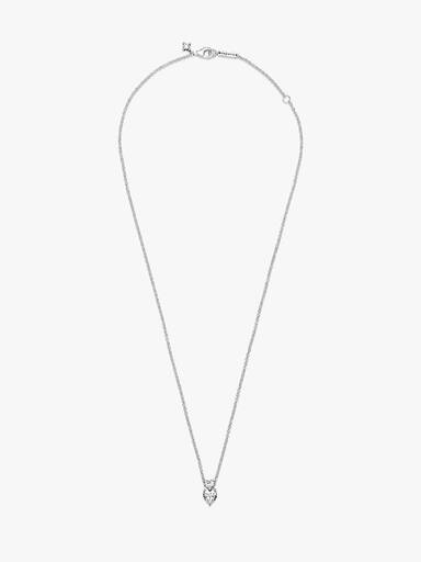 Dobbelt Hjerte Anheng Funklende Collier Halskjede