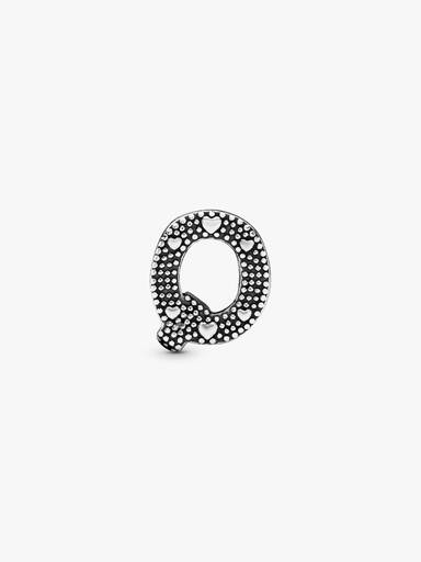 Letter Q silver charm