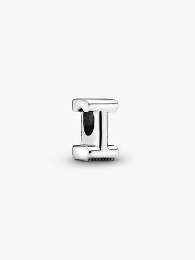 Letter I silver charm