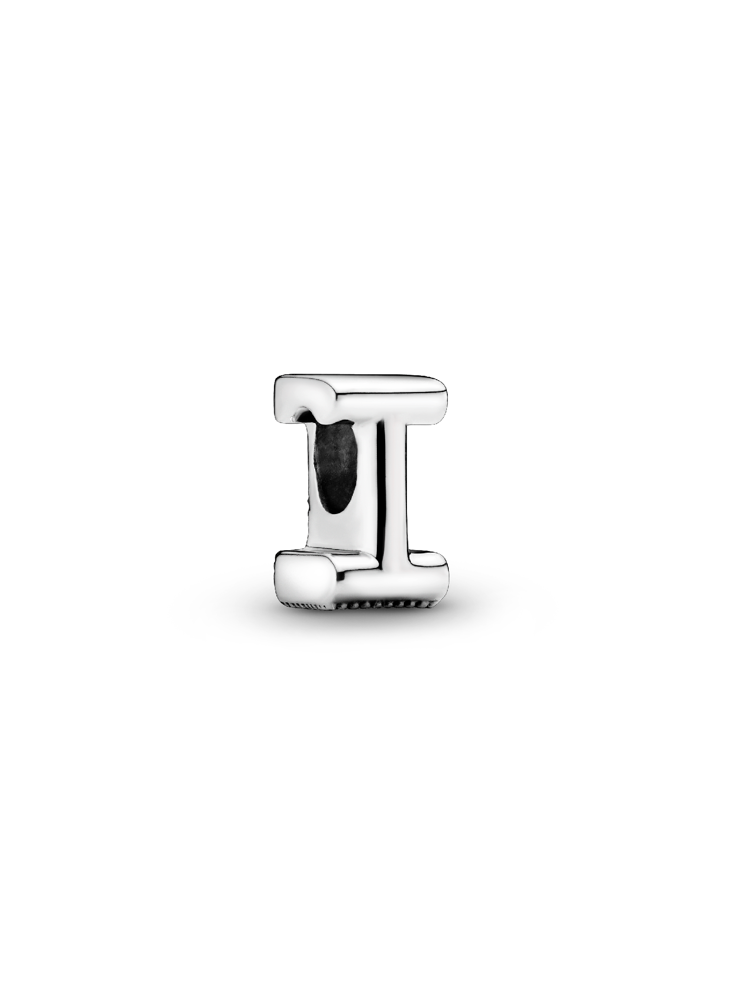 Letter I silver charm