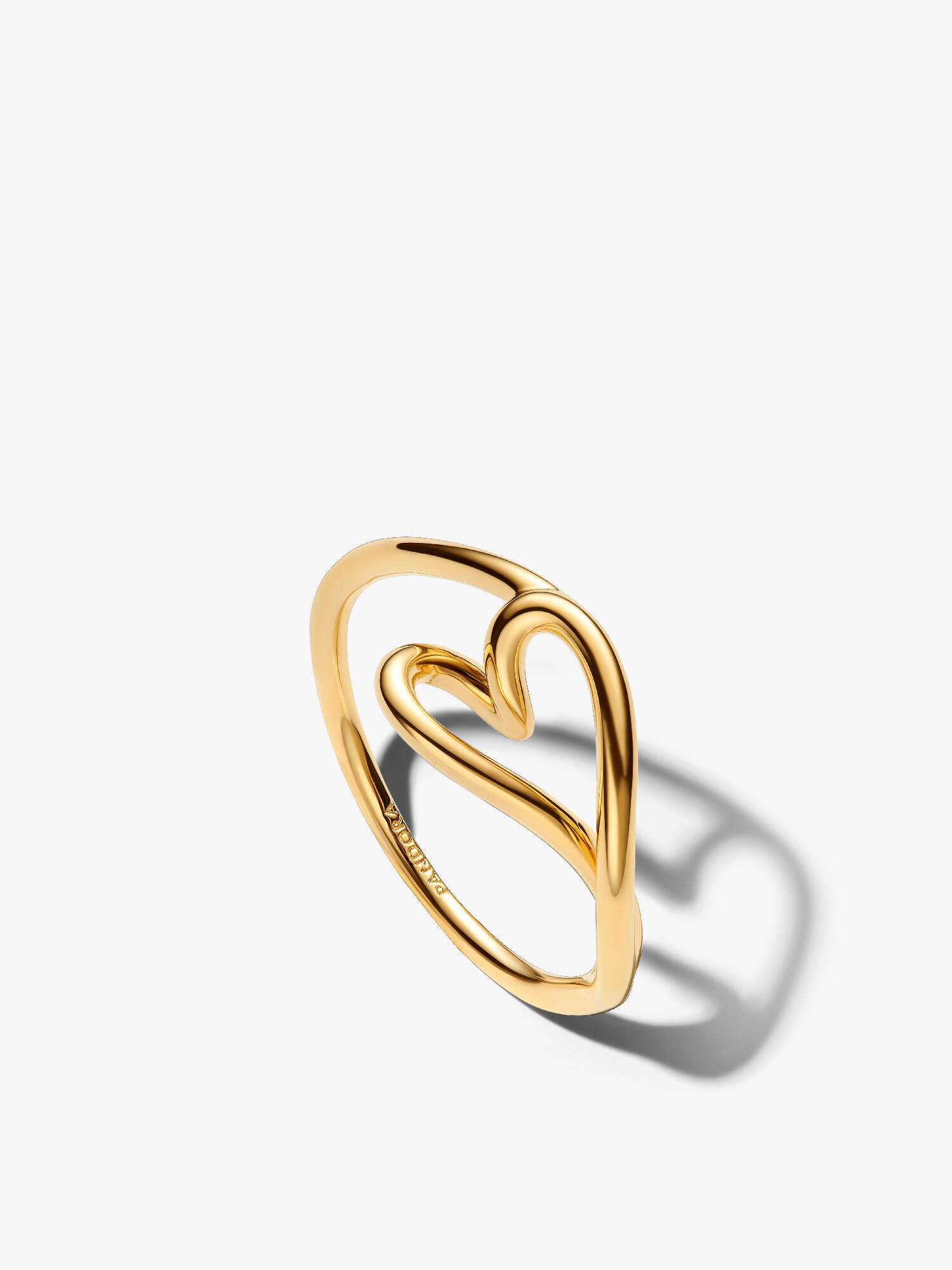 Organisk Formet Lite Hjerte Ring