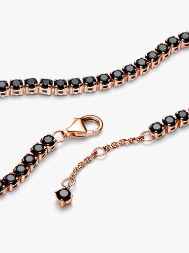 Svart Funklende Tennisarmbånd