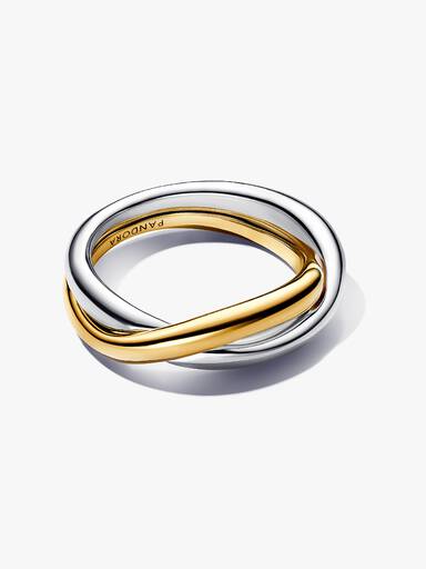 Ring med Sammenflettede Bånd i to farger