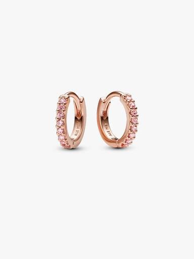 Funklende Pink Huggie Øreringer