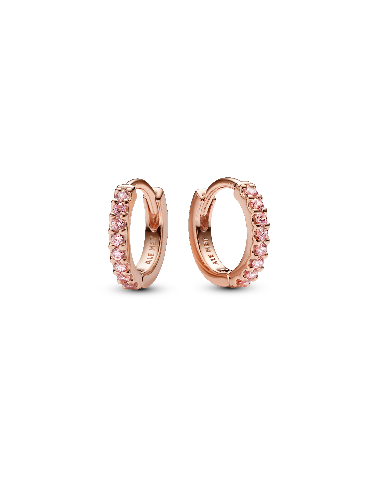 Funklende Pink Huggie Øreringer