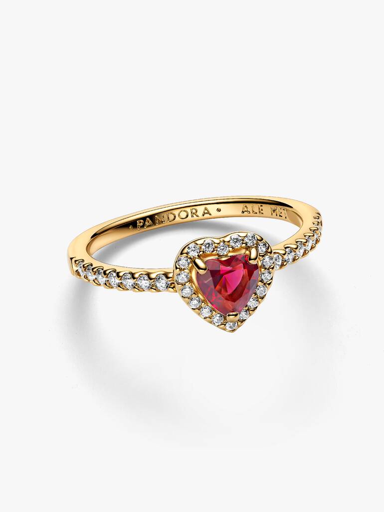 Hevet Rødt Hjerte Ring