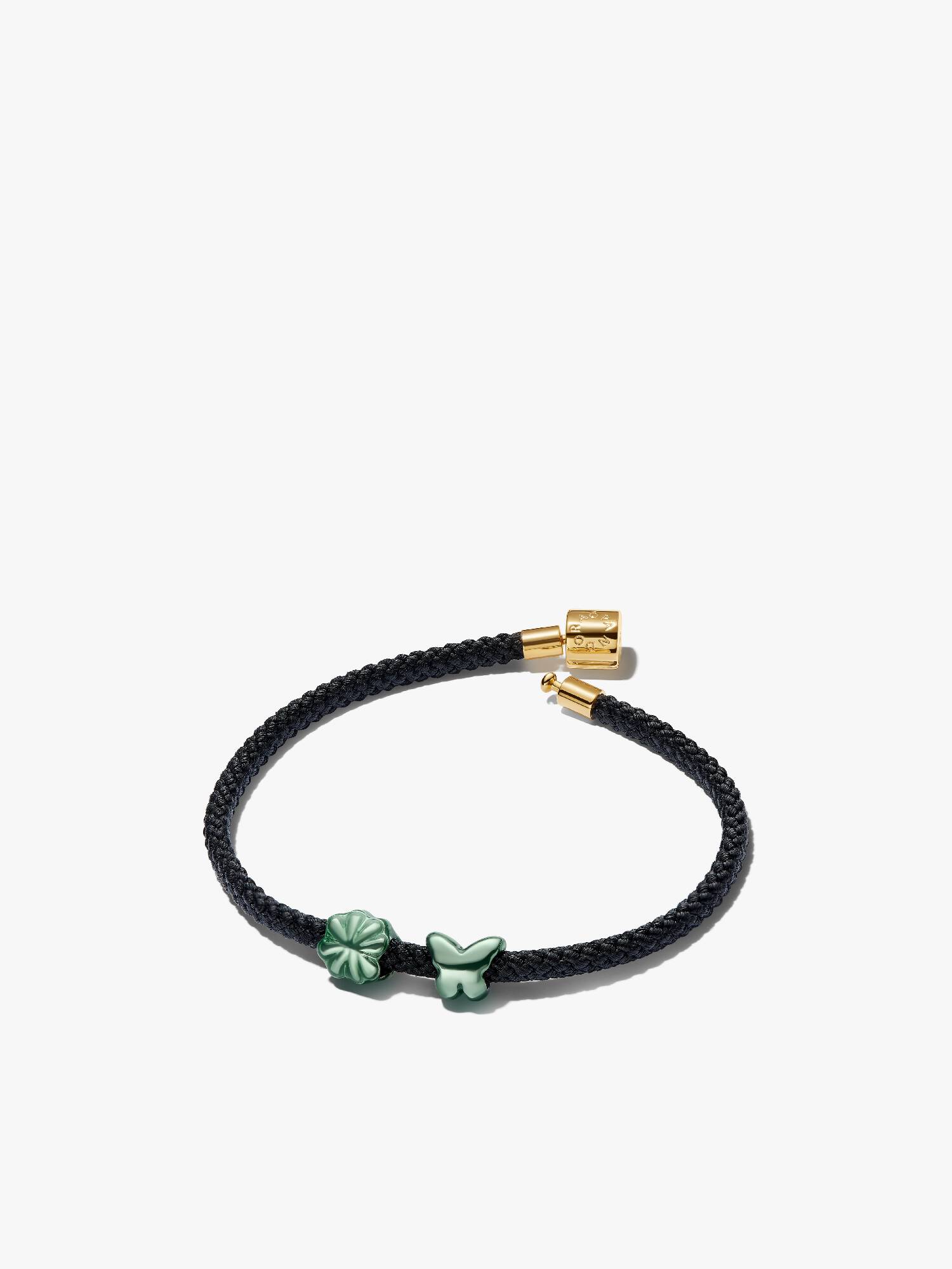 Sommerfugl og Kløver Mini Charm Snorarmbåndsett