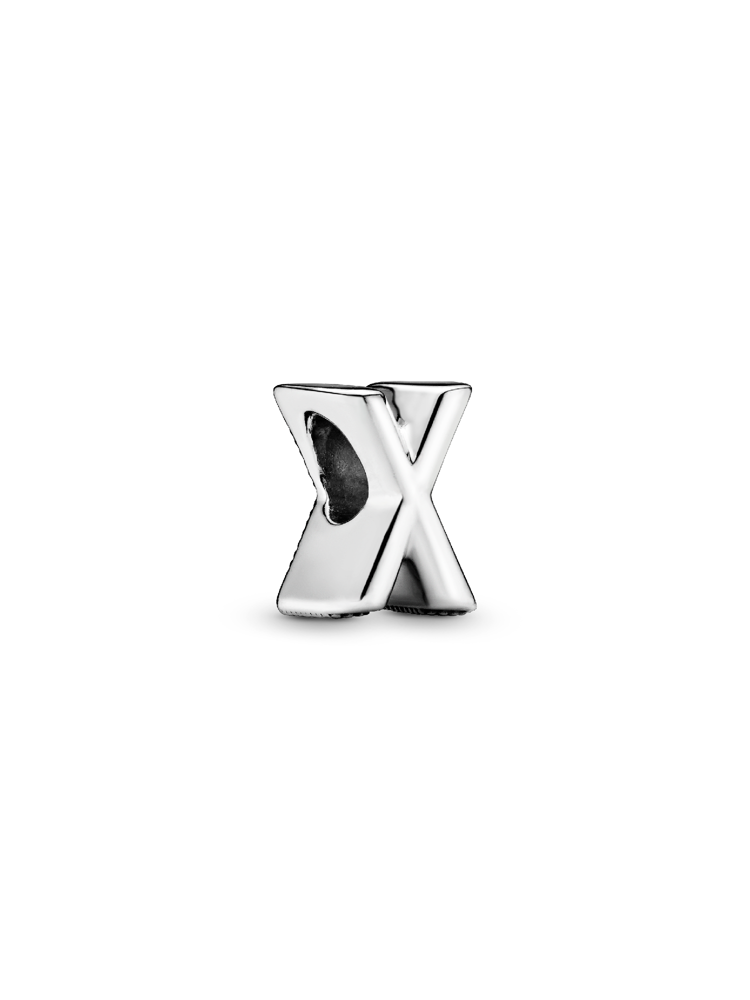 Letter X silver charm