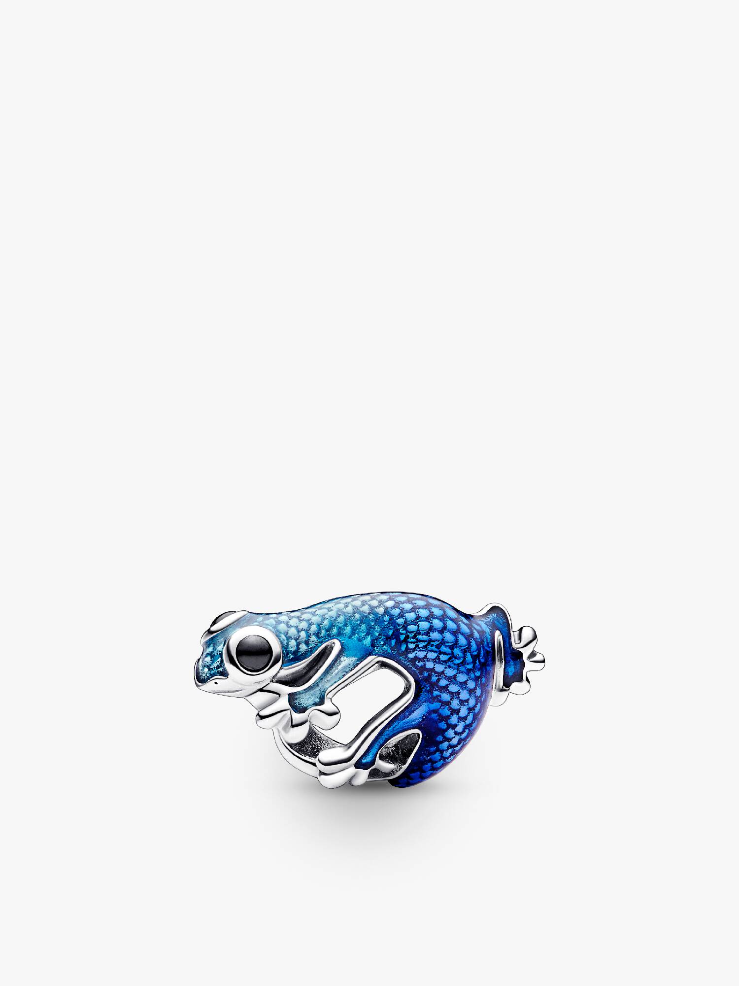 Metallisk Blå Gekko Charm