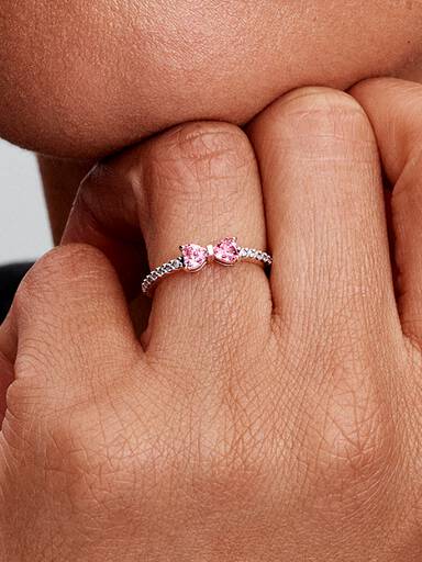 Funklende Pink Sløyfe Ring